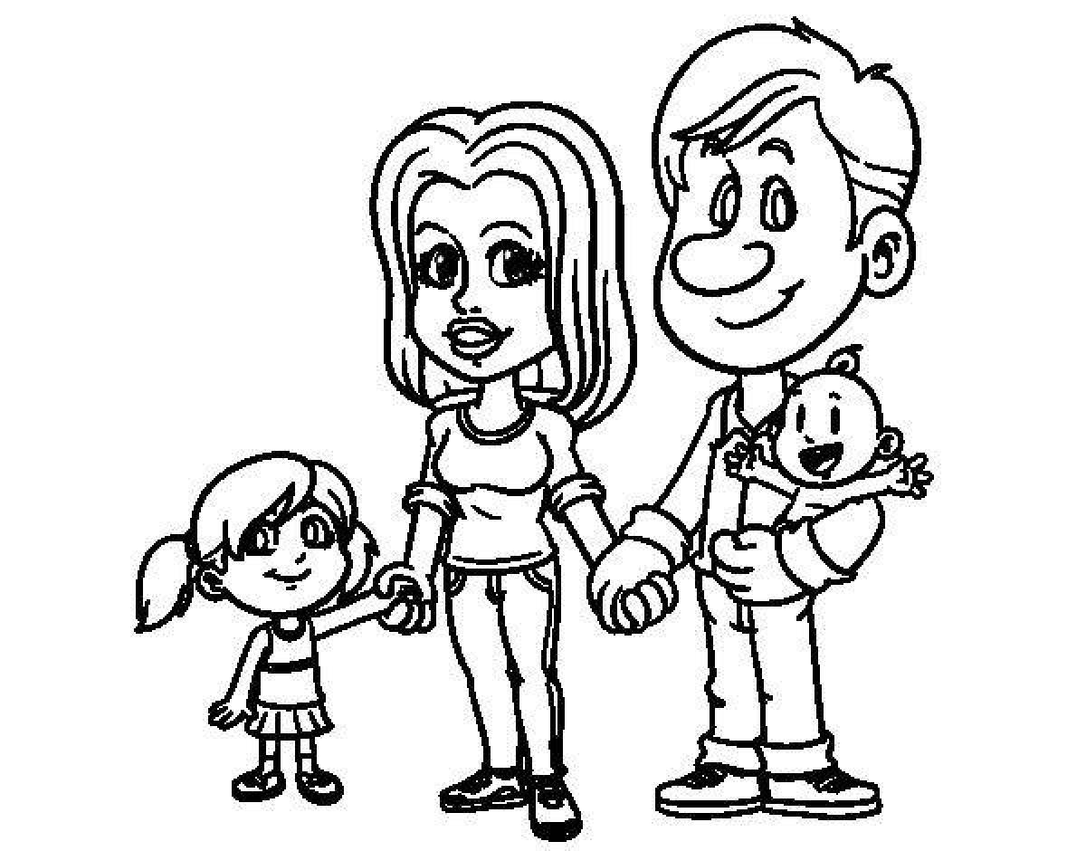 Распечатать маму и папу. Раскраска семья. Семья раскраска для детей. Рисунок для раскрашивания семья. Семья картинка для детей раскраска.
