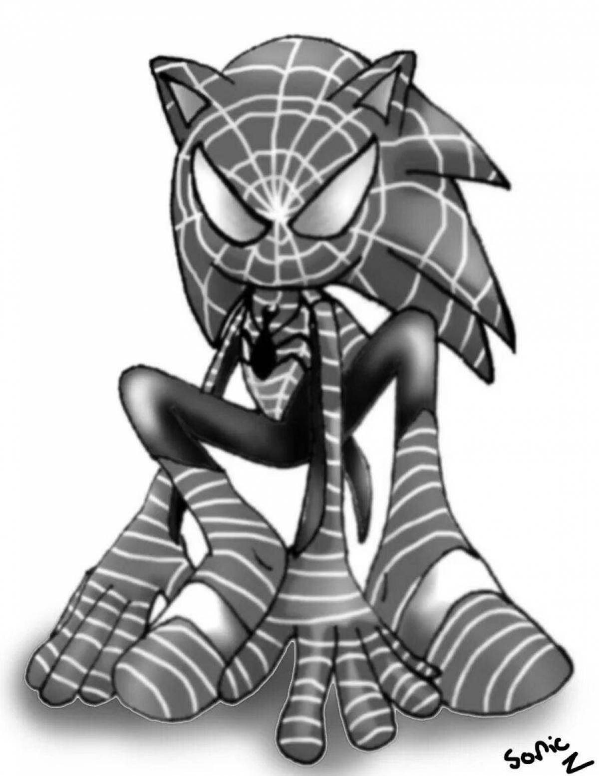 Sonic spider man intensive coloring