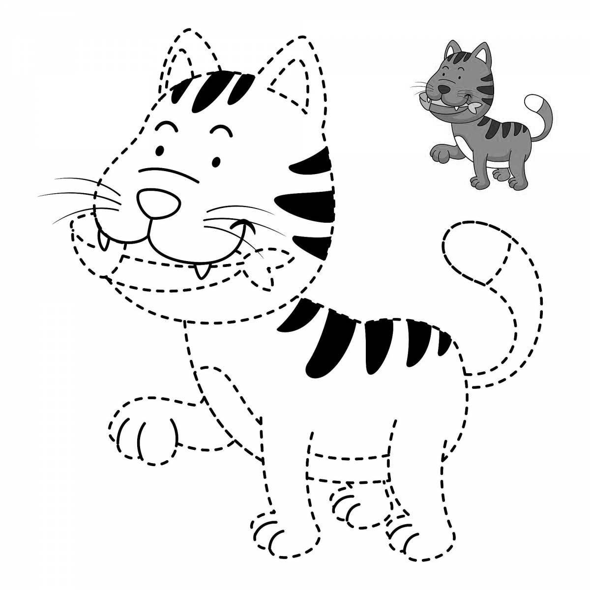 Adorable tiger cub coloring page