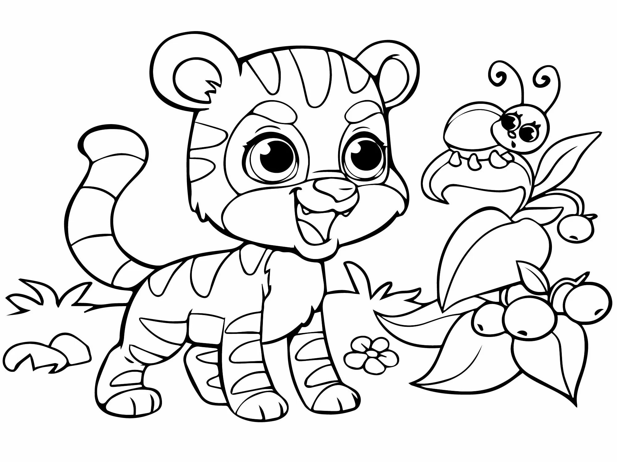 Coloring page spectacular tiger cub