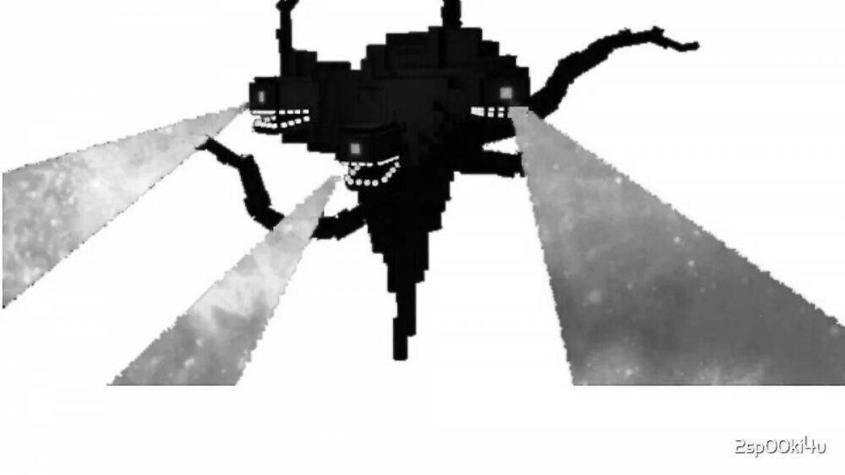 Joyful minecraft wither storm coloring page