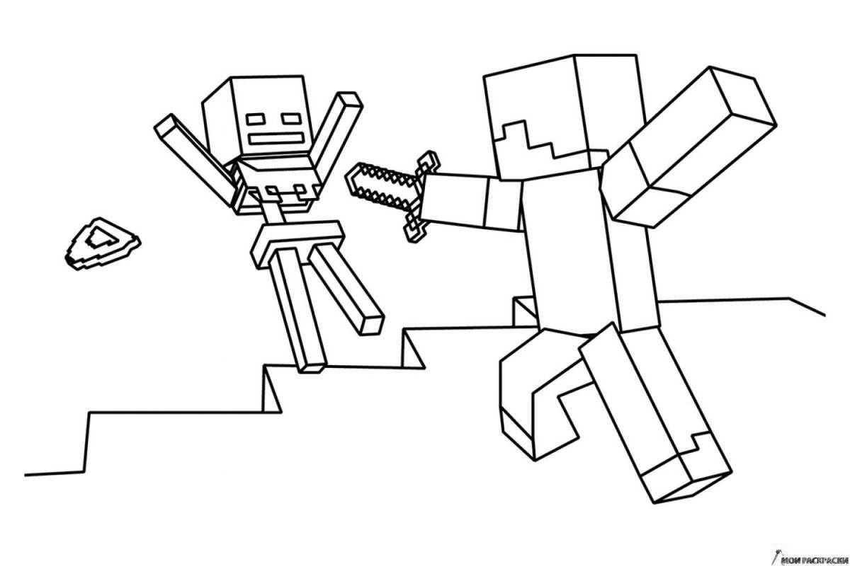 Fairytale minecraft wither storm coloring page