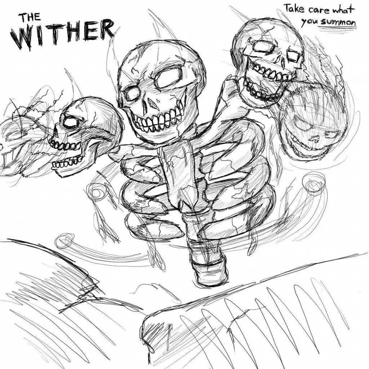 Splendid minecraft wither storm coloring page