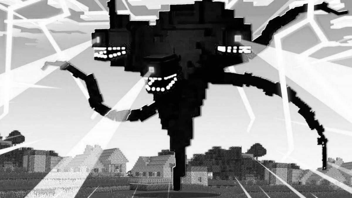 Невероятная раскраска minecraft wither storm