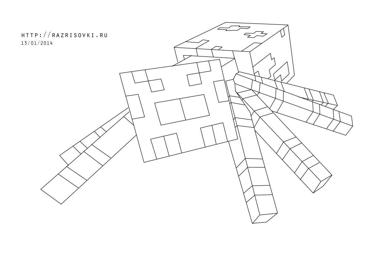Awesome minecraft wither storm coloring page