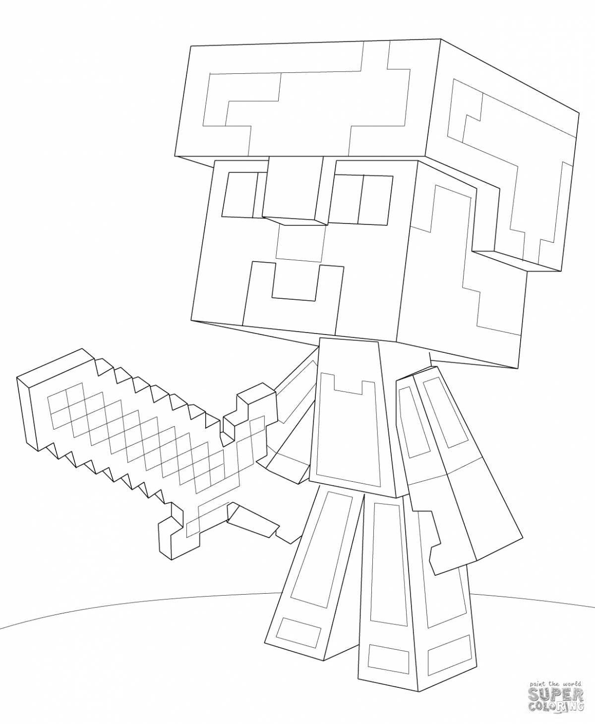 Fun coloring page minecraft wither storm