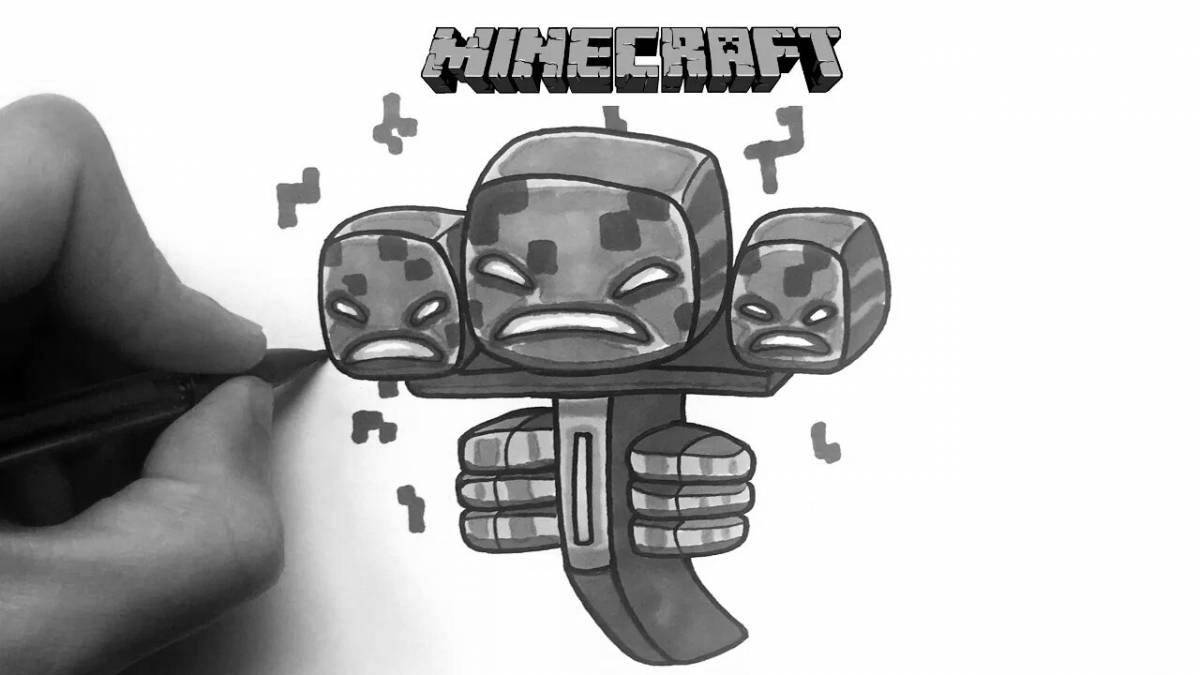 Exciting minecraft wither storm coloring page