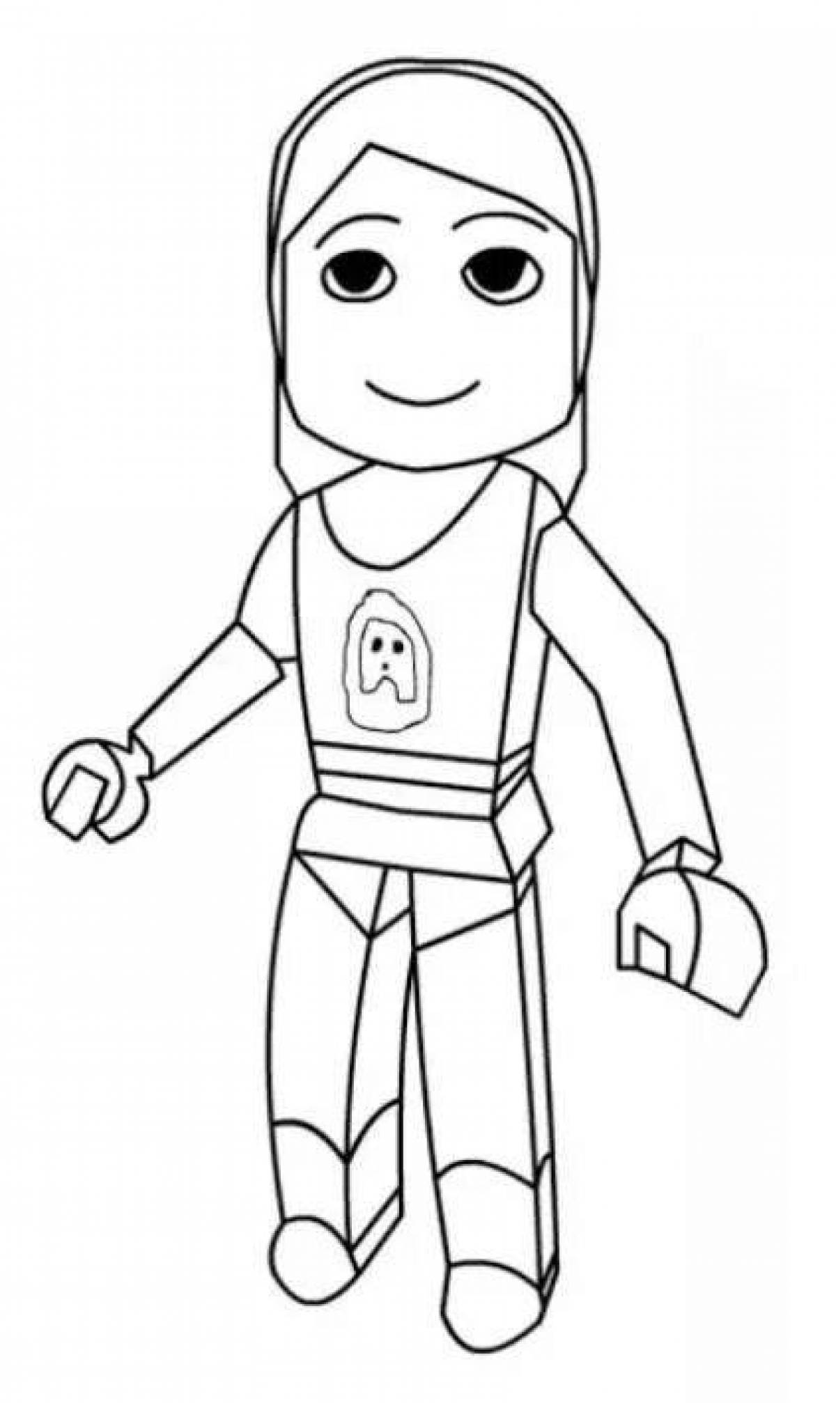 Colorful roblox girl coloring page