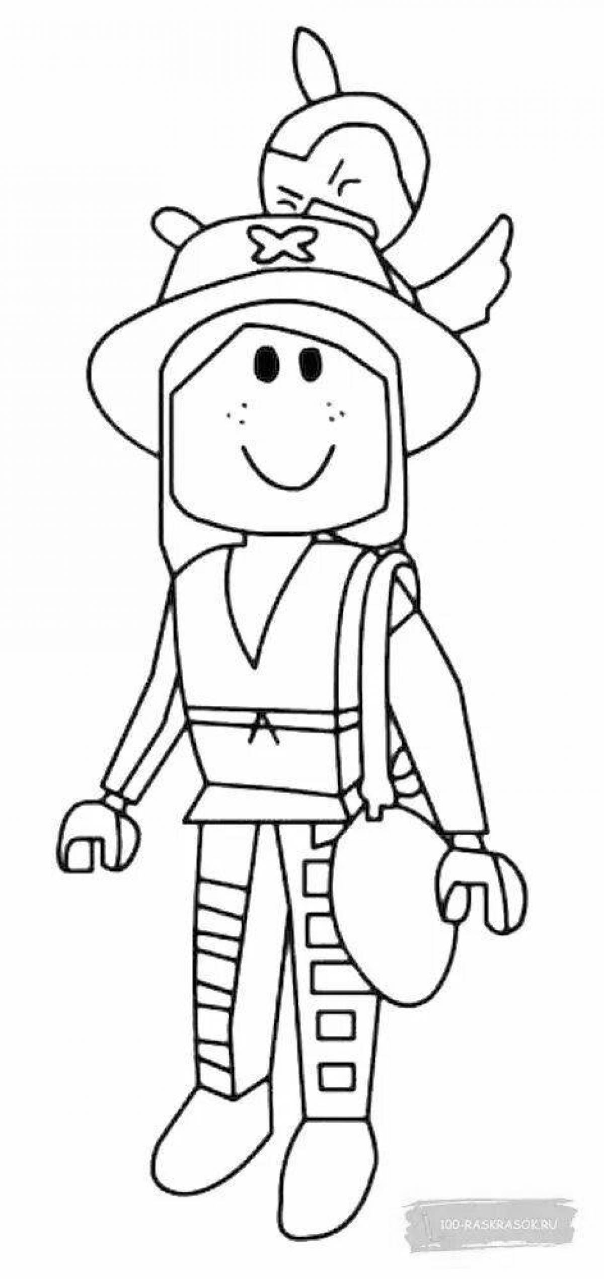 Vibrant roblox girl coloring page