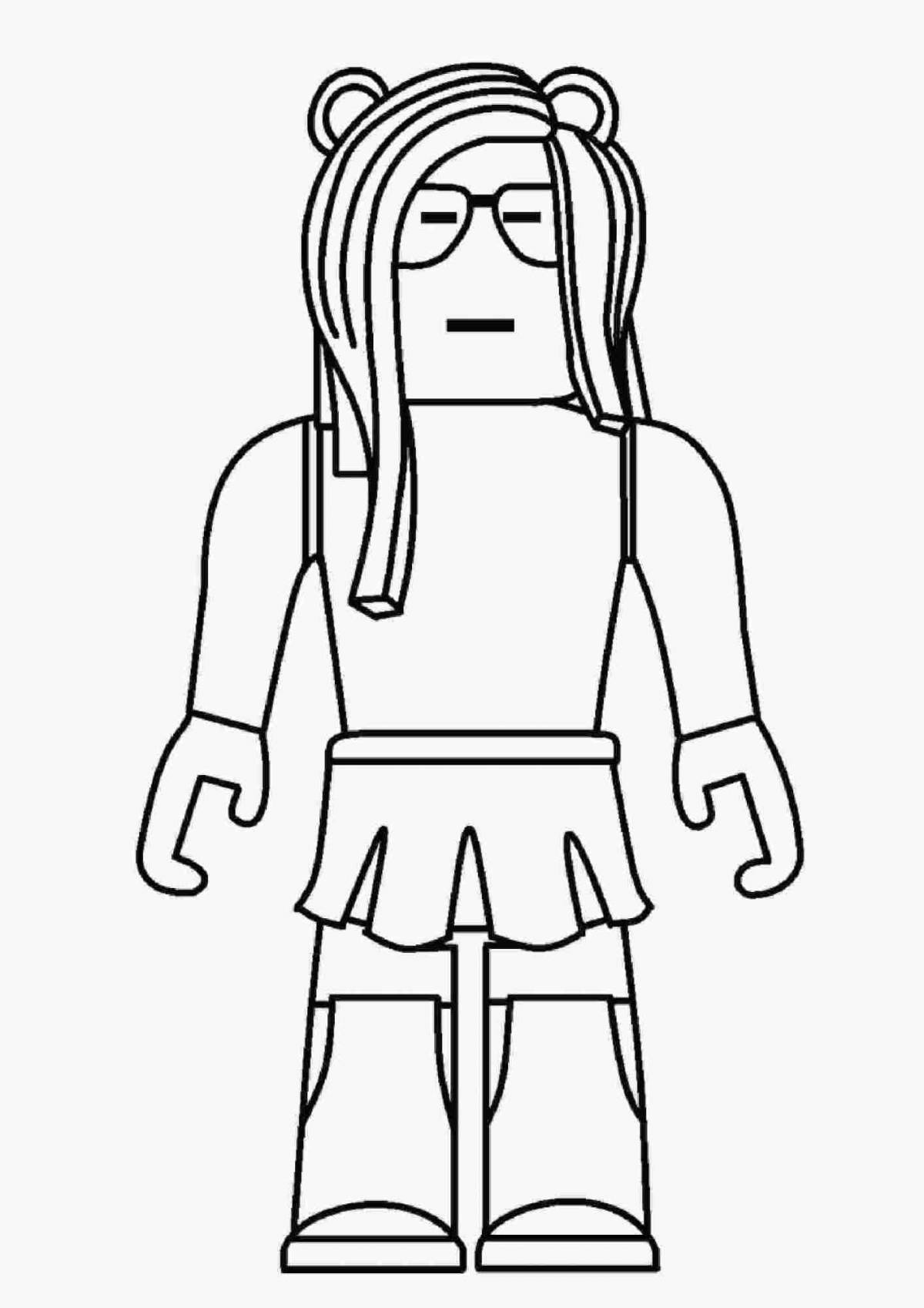 Playful roblox girl coloring page