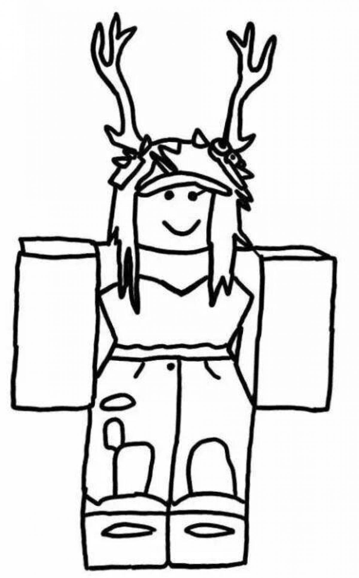 Coloring page gift roblox girls