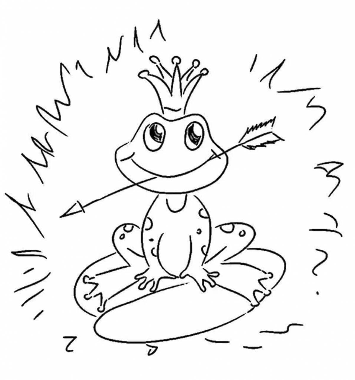 Radiant coloring page frog princess fairy tale