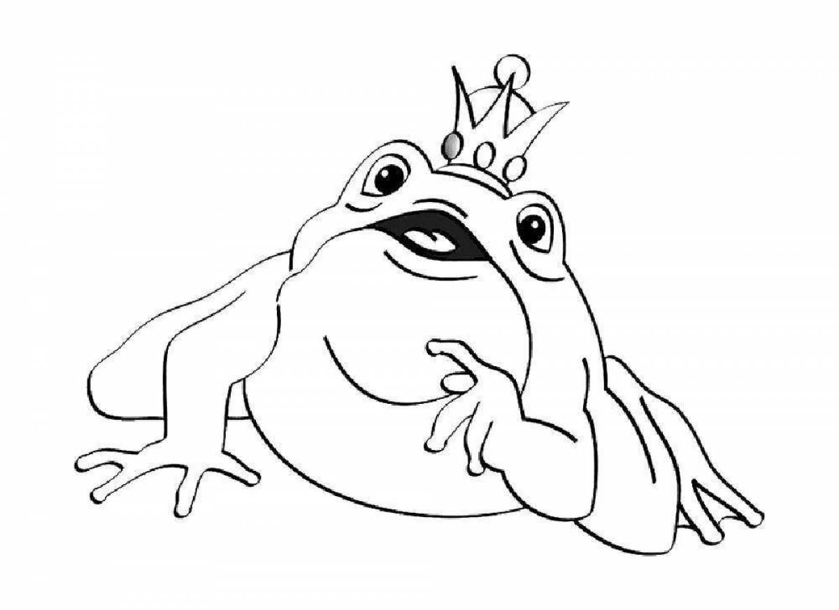Joyful coloring frog princess fairy tale