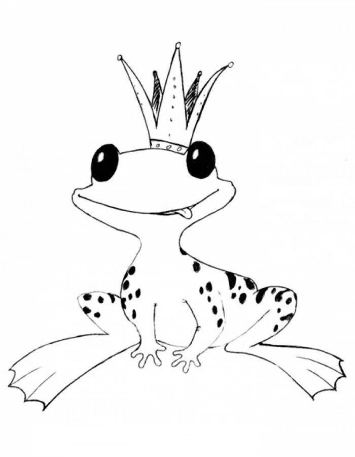 Красочная раскраска принцесса лягушка сказка