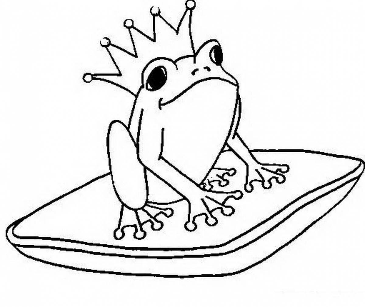 Elegant coloring princess frog fairy tale