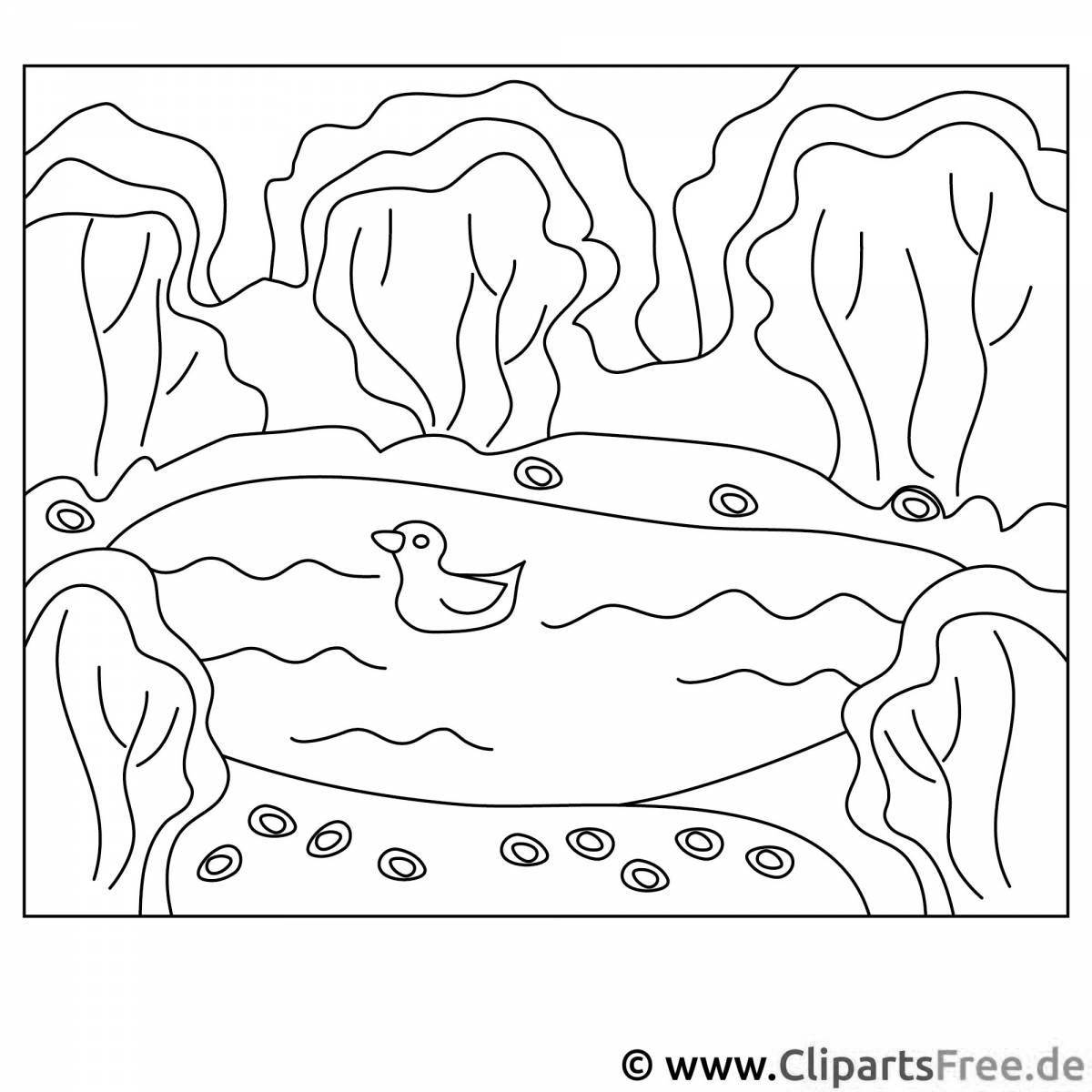 Coloring page glorious lake