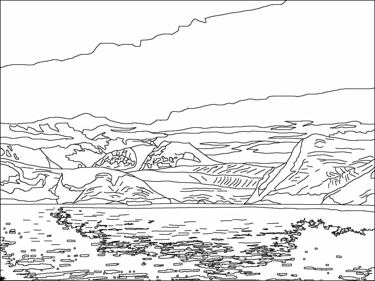 Exquisite lake coloring page