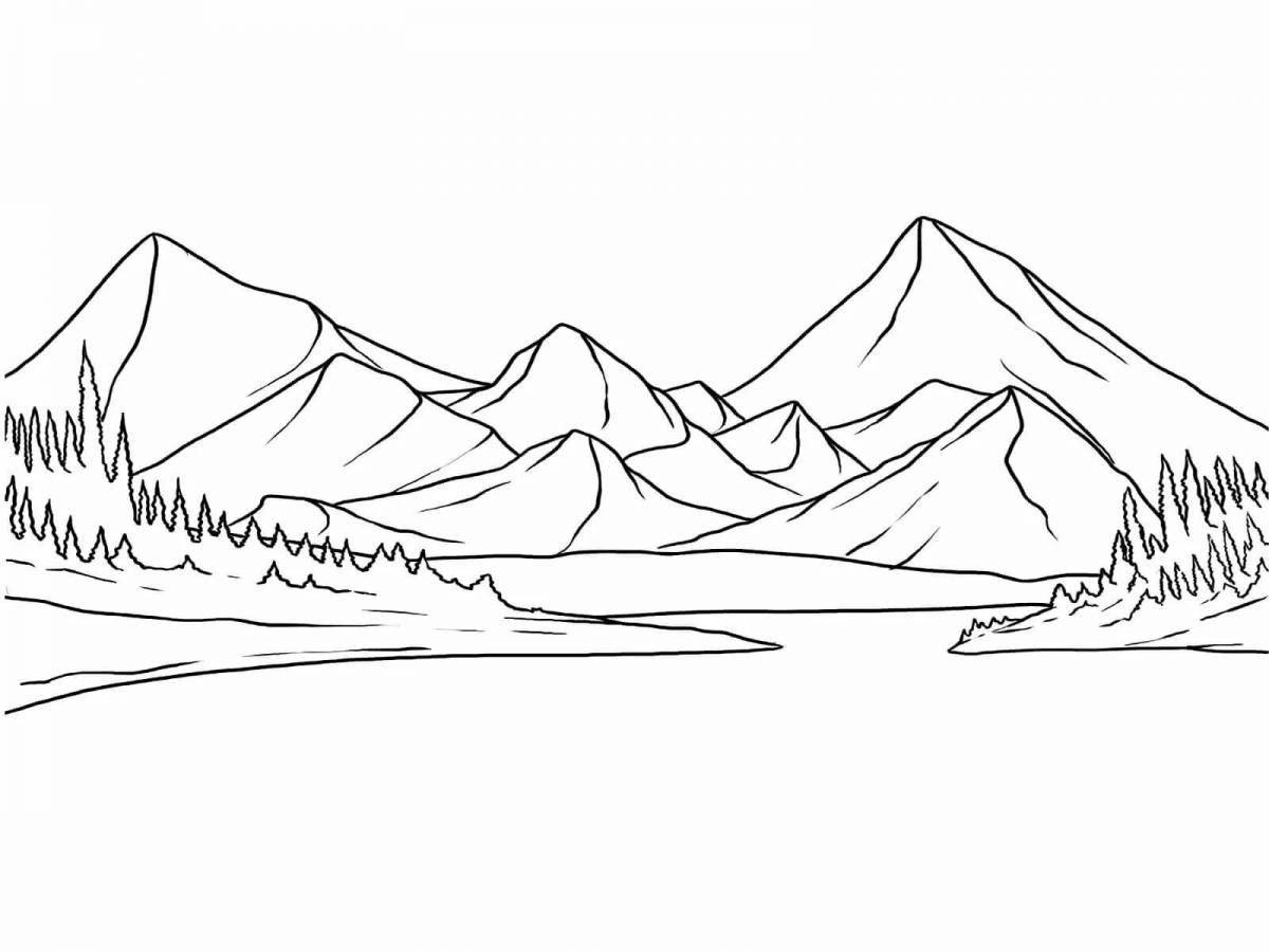 Charming lake coloring page