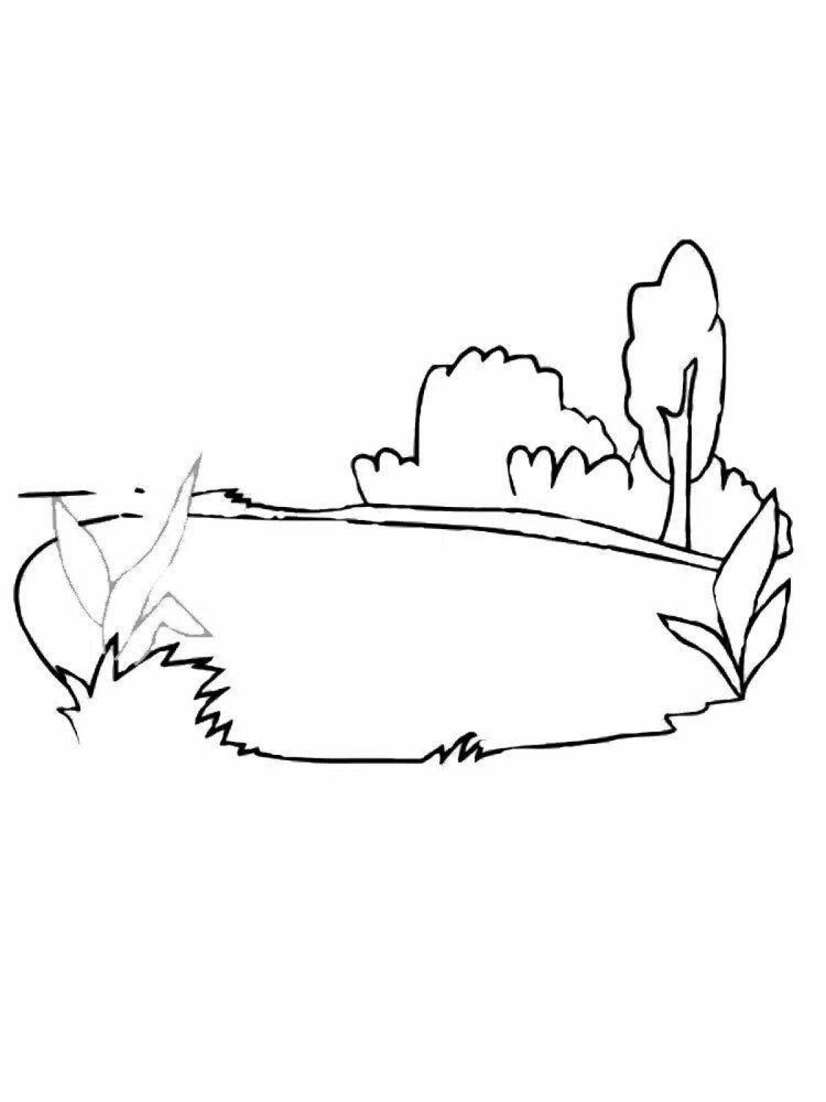 Fabulous lake coloring page