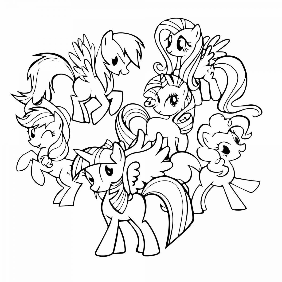 A wonderful pony coloring book for 3-4 year olds