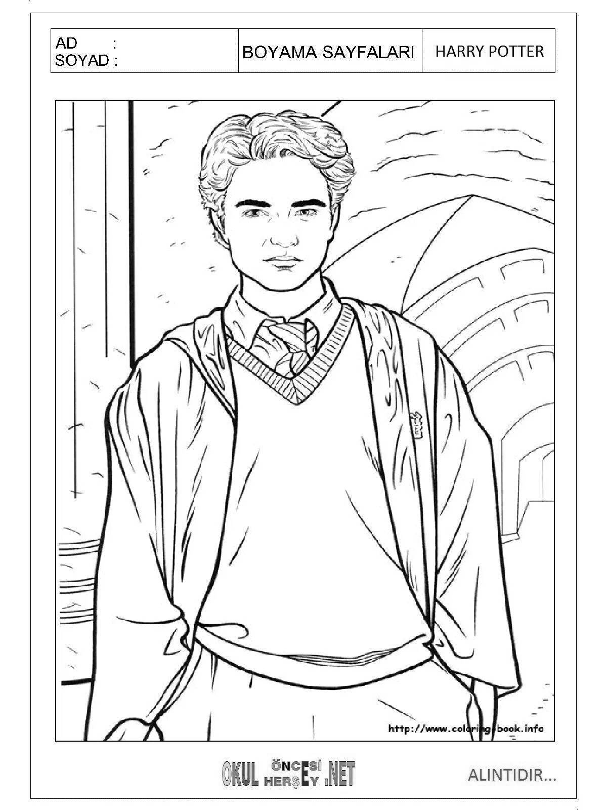 Draco Malfoy's elegant harry potter coloring book