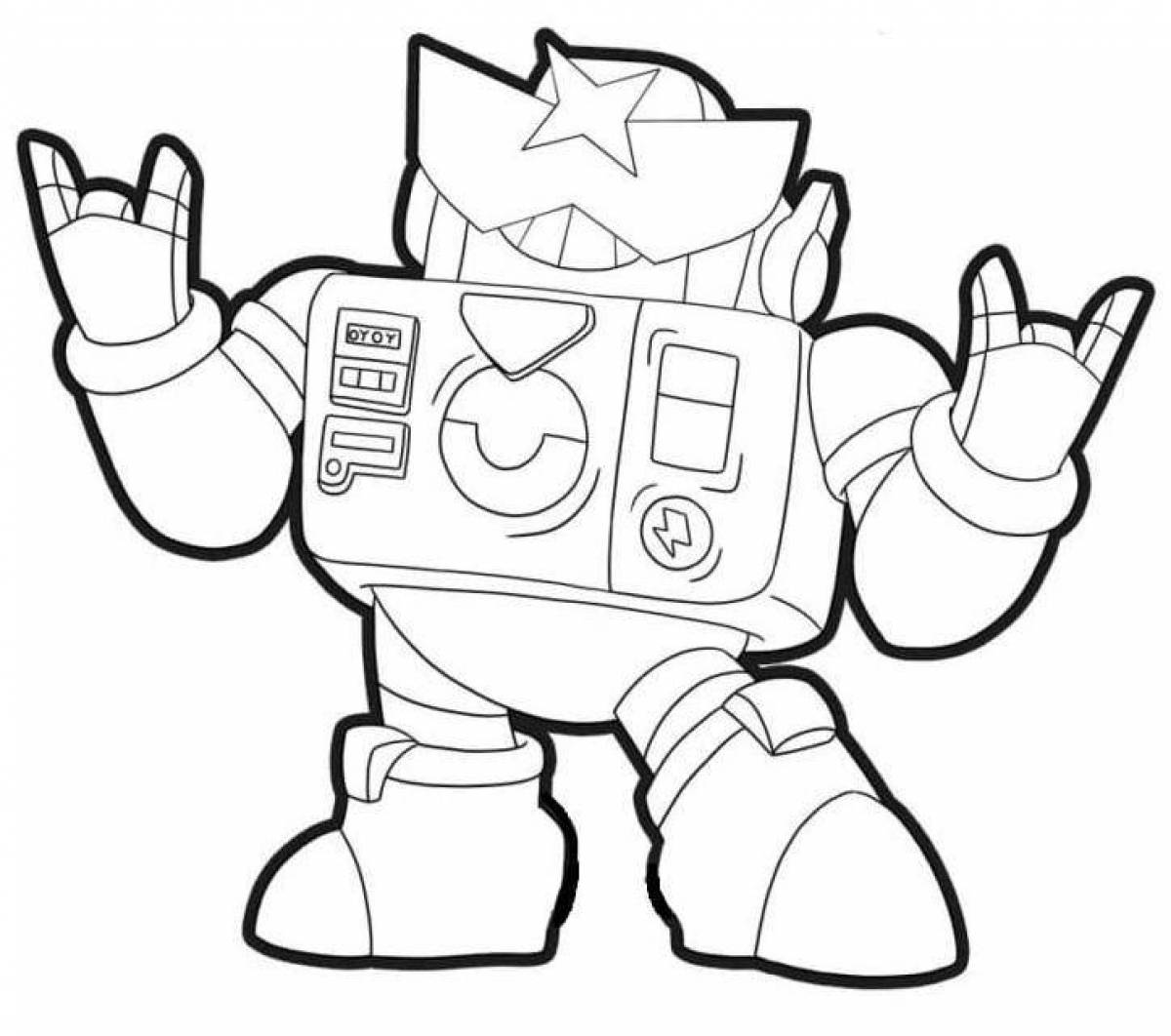 Joyful sam from brawl stars coloring book