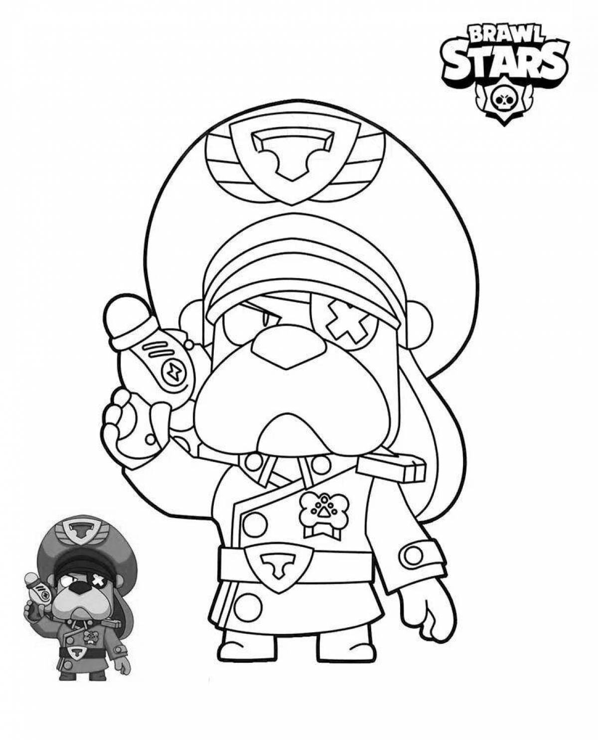 Animated sam from brawl stars coloring book