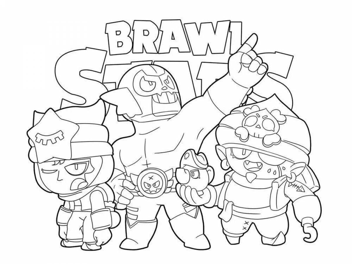 Animated brawl stars sam coloring page