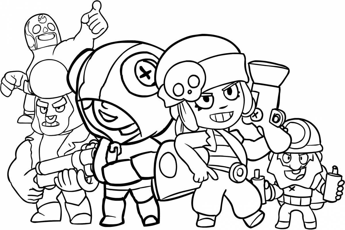 Coloring page lively sam from brawl stars