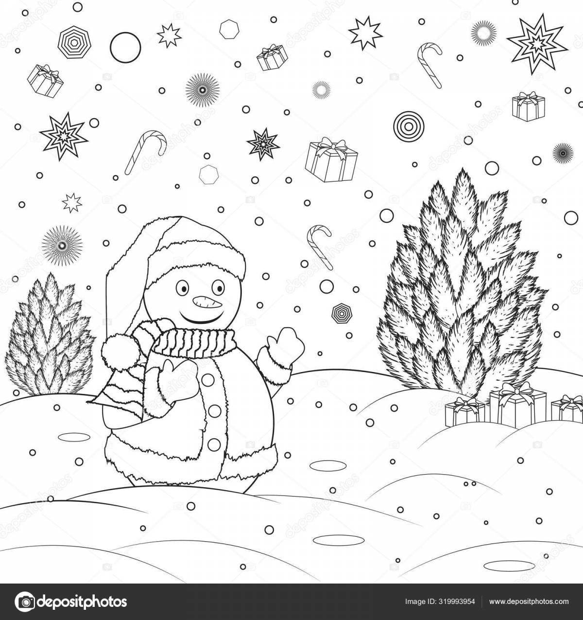 Восхитительная снежная раскраска для детей