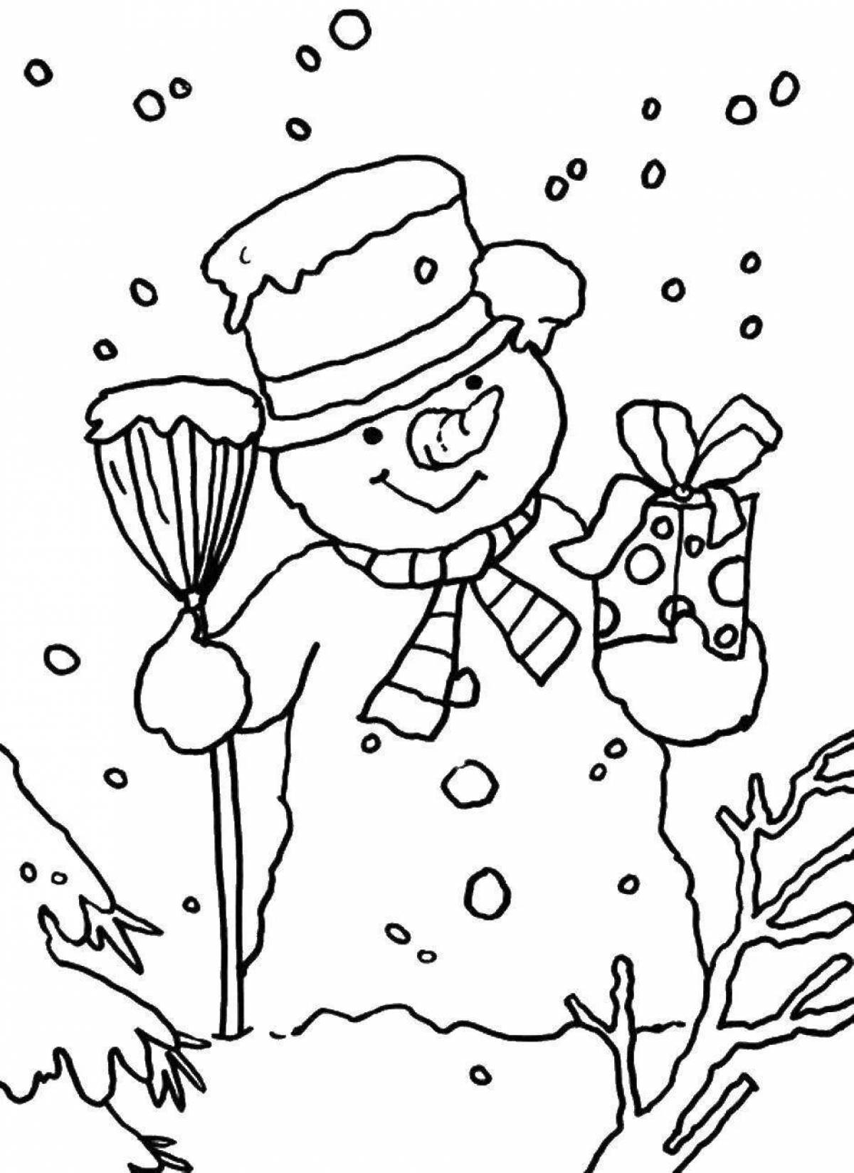 Creative snow coloring book for kids