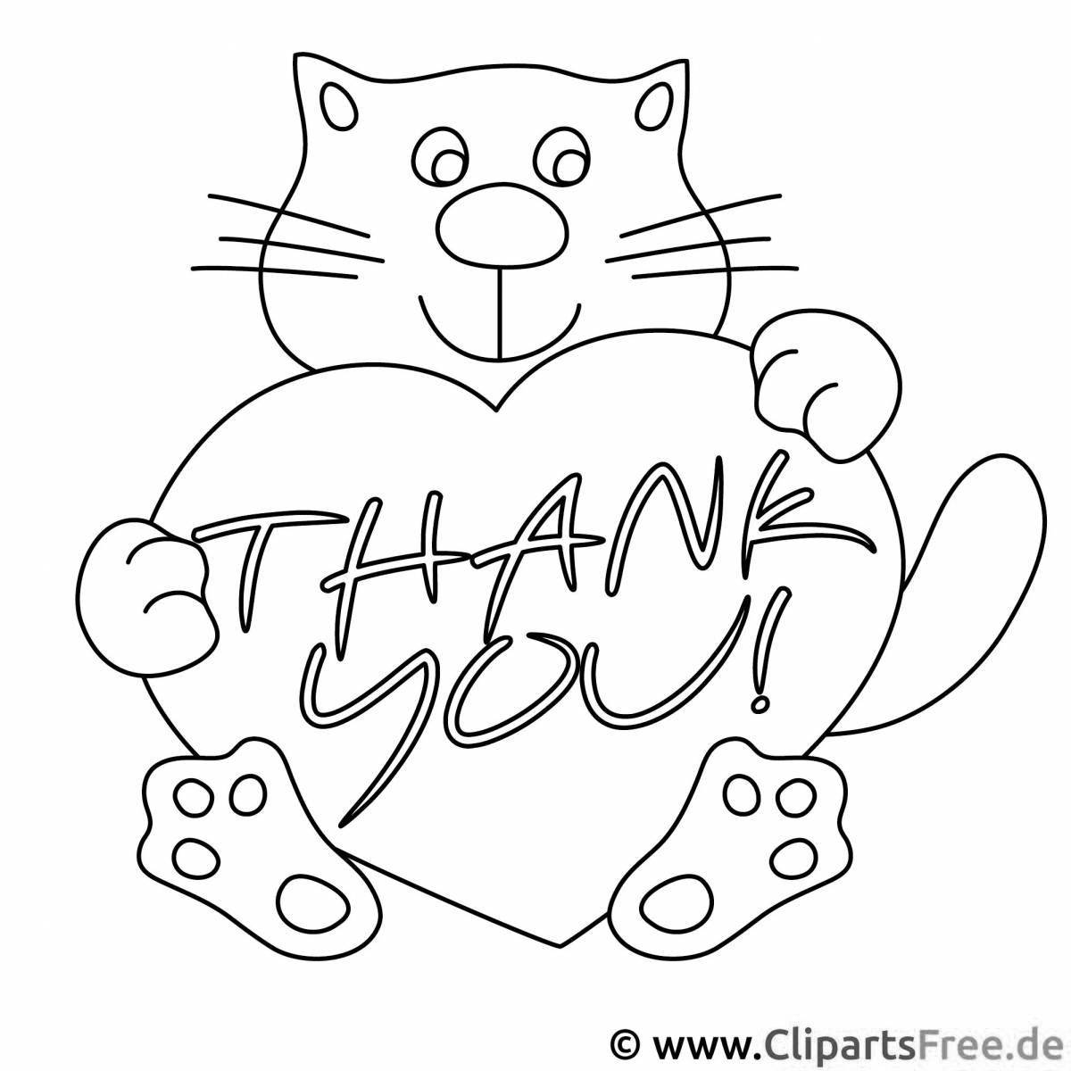 Fun thank you coloring book for kids