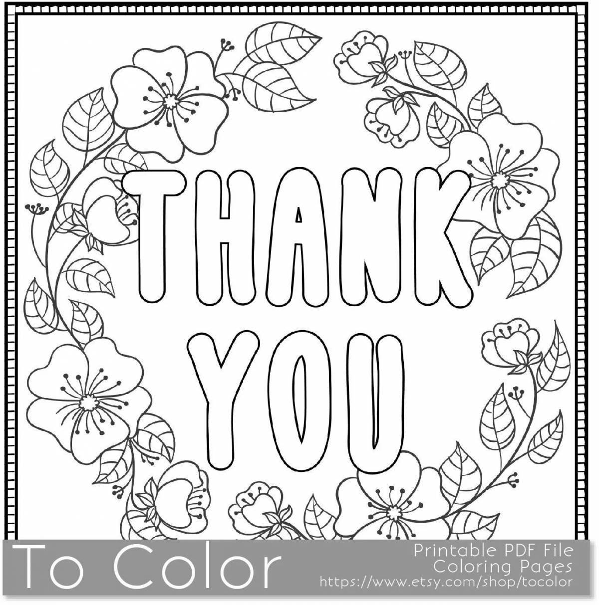 Great thank you coloring book for kids