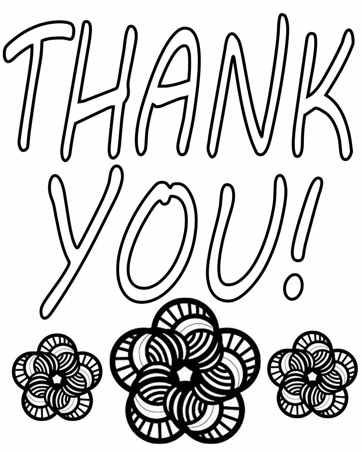 Amazing thank you coloring book for kids