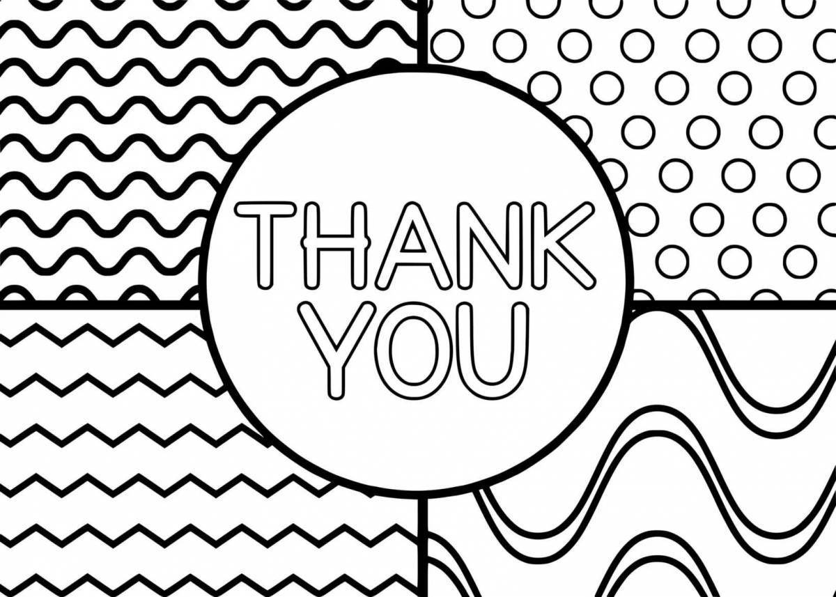 Exciting thank you coloring book for kids