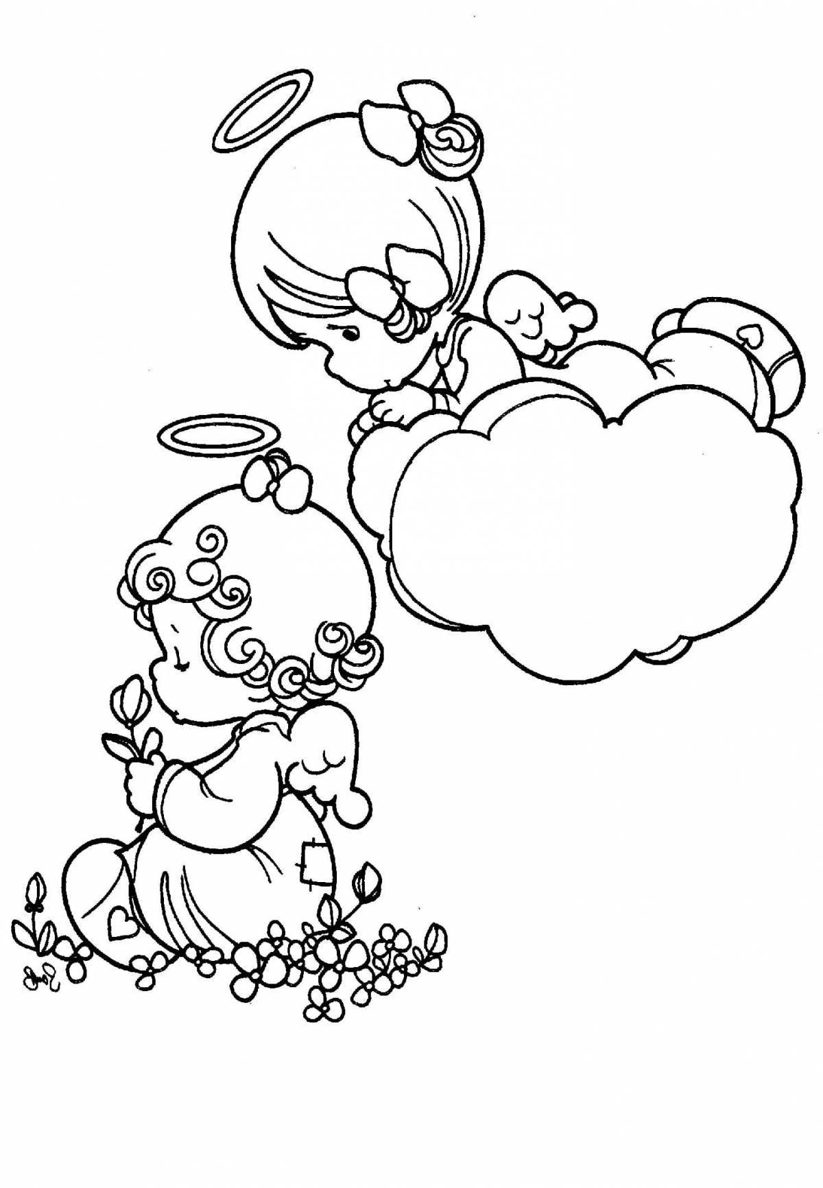 Luminous thank you coloring page for kids