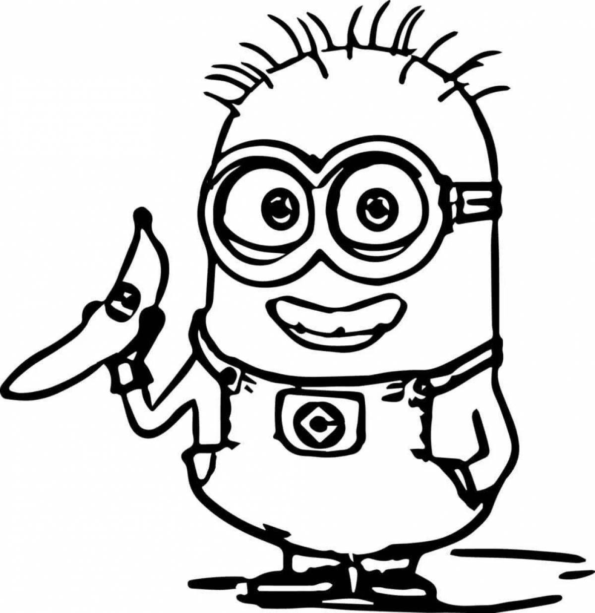Minion playful coloring for kids