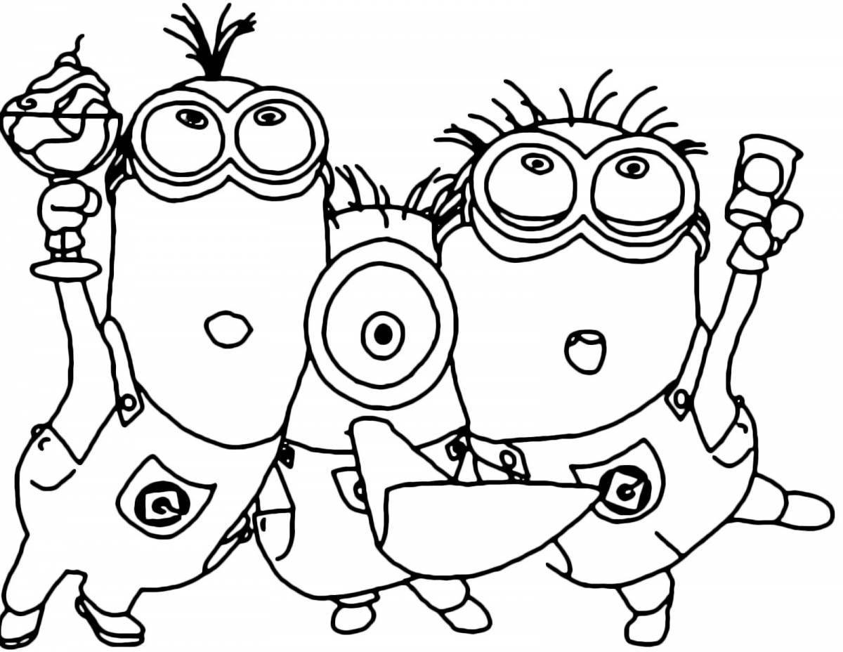 Charming minion coloring book for kids