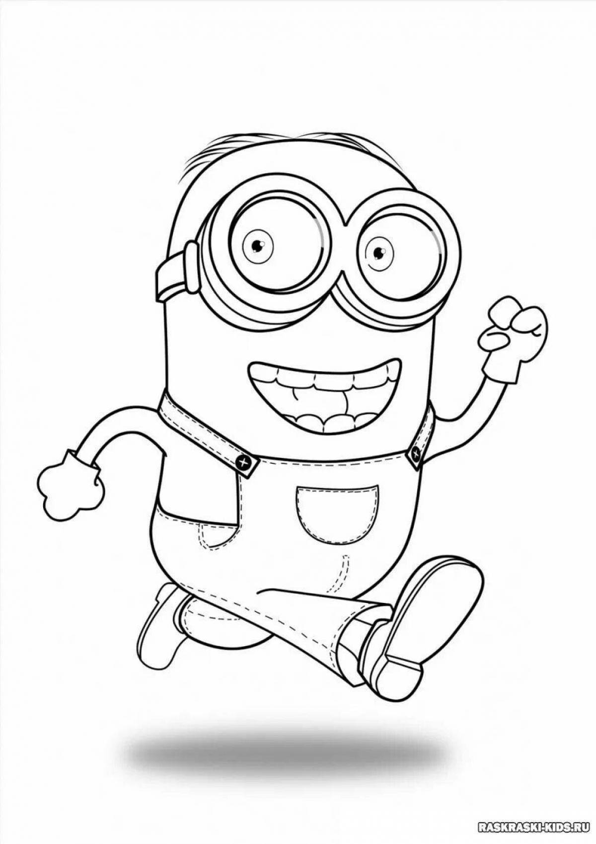 Colorful minion coloring book for kids