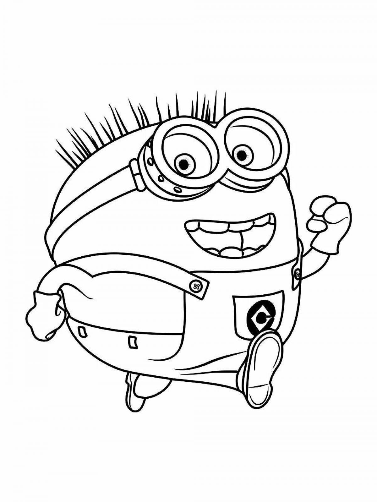 Fancy coloring minion for kids