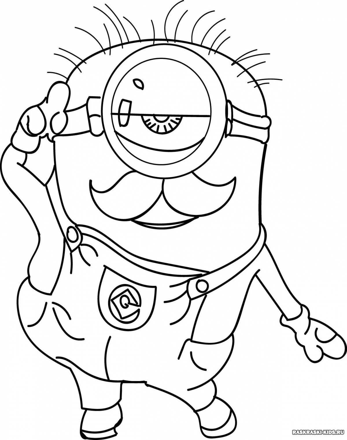 Cute minion coloring book for kids