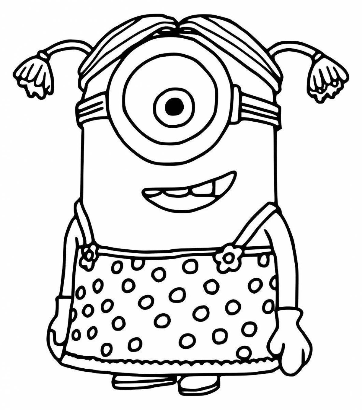 Attractive minion coloring book for kids