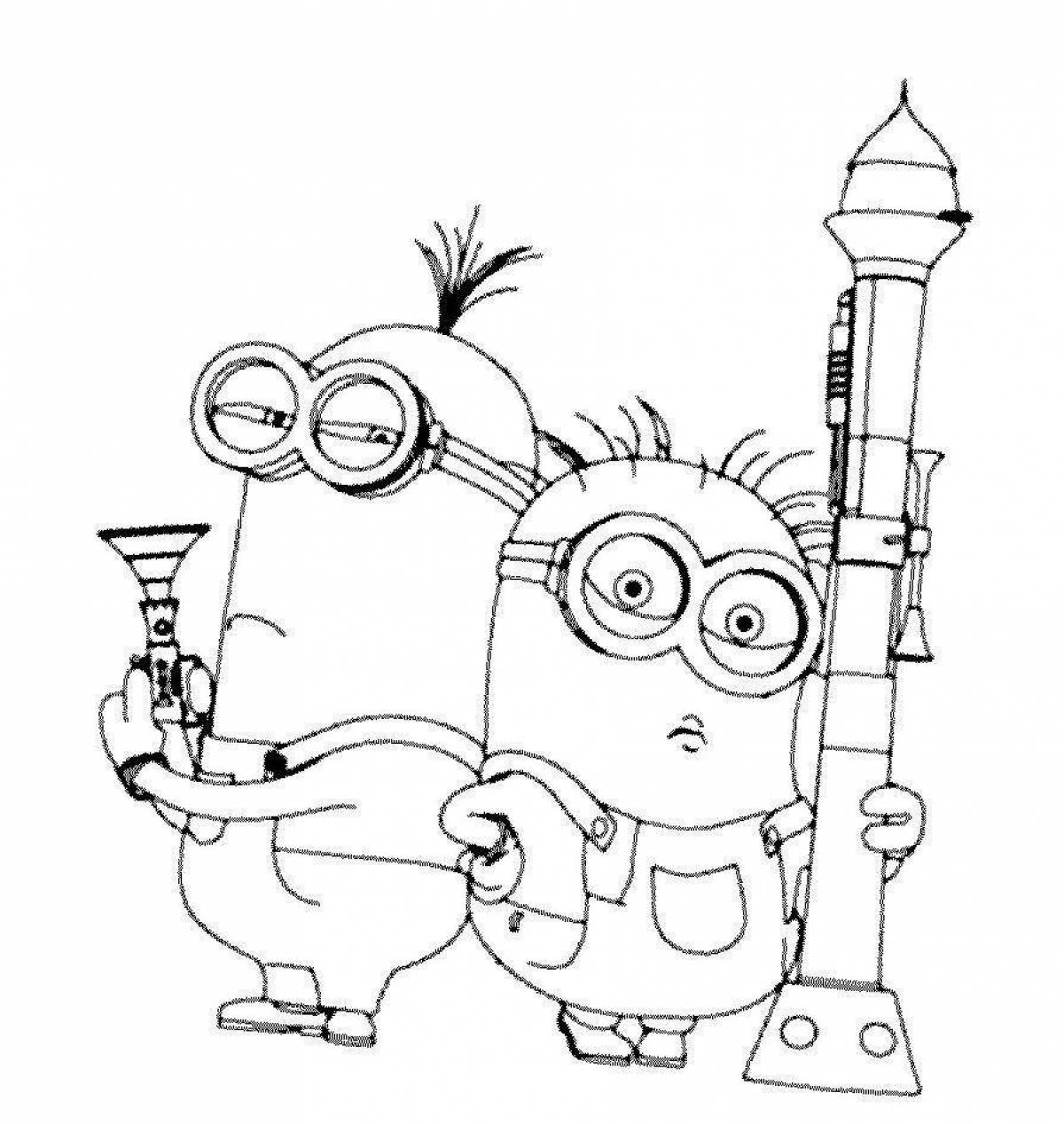 Exquisite minion coloring book for kids
