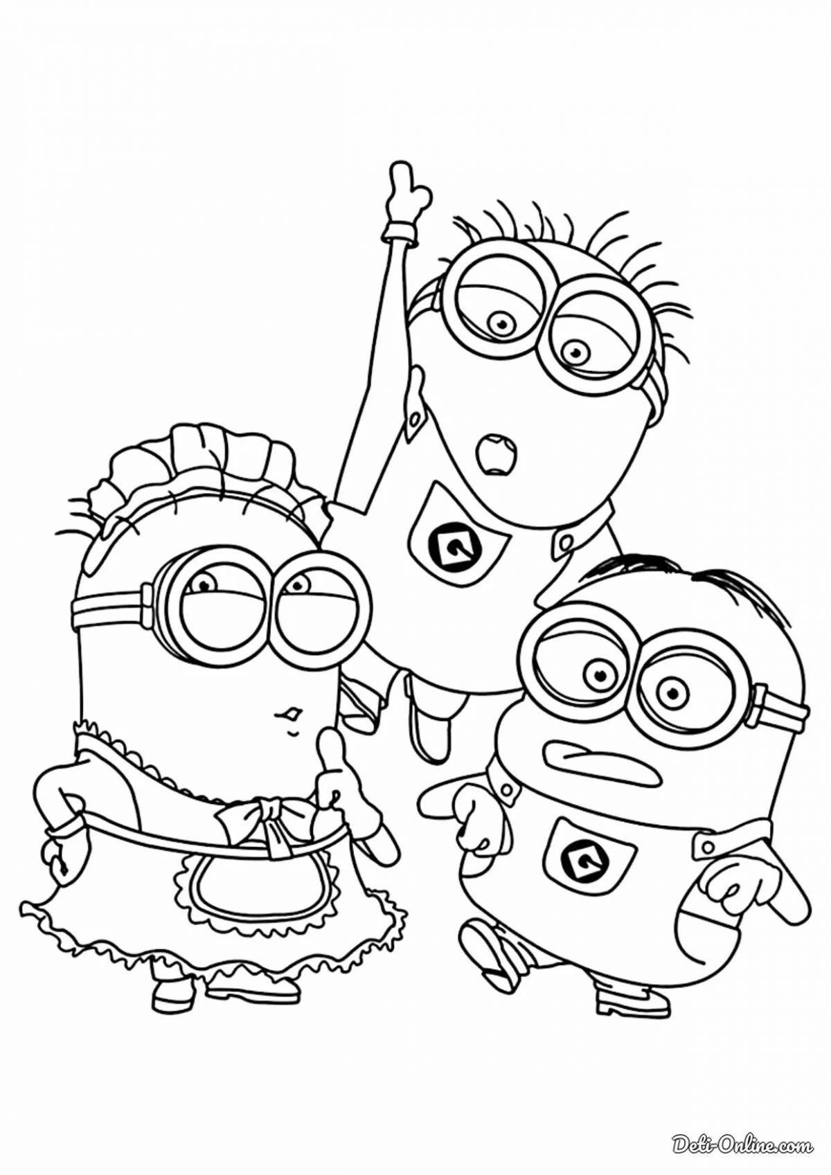 Minion coloring page for kids
