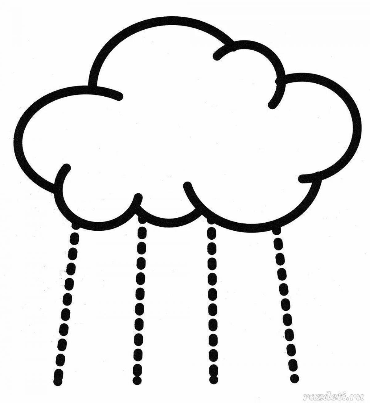 Adorable cloud coloring book for kids