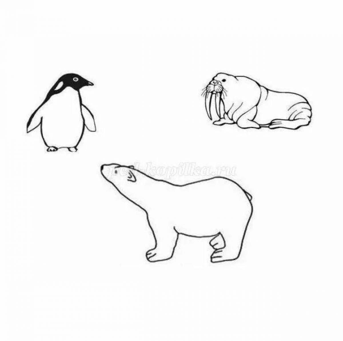 Frozen polar bear coloring page