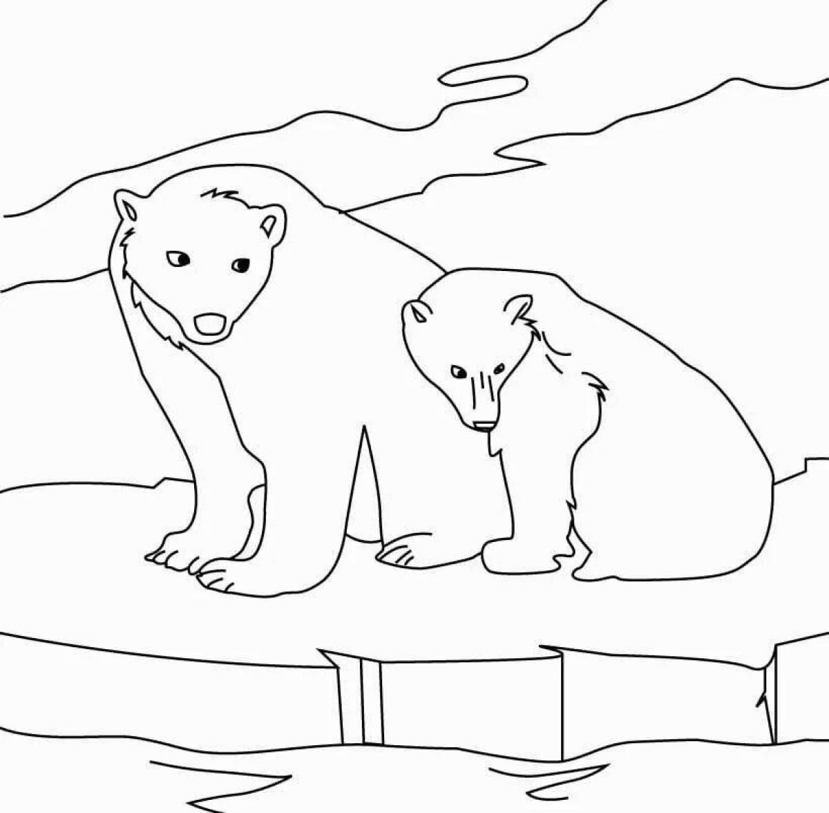 Frozen Ice Polar Bear coloring page