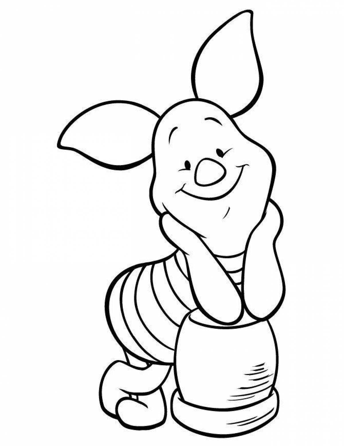 Fun coloring Piglet from Winnie the Pooh