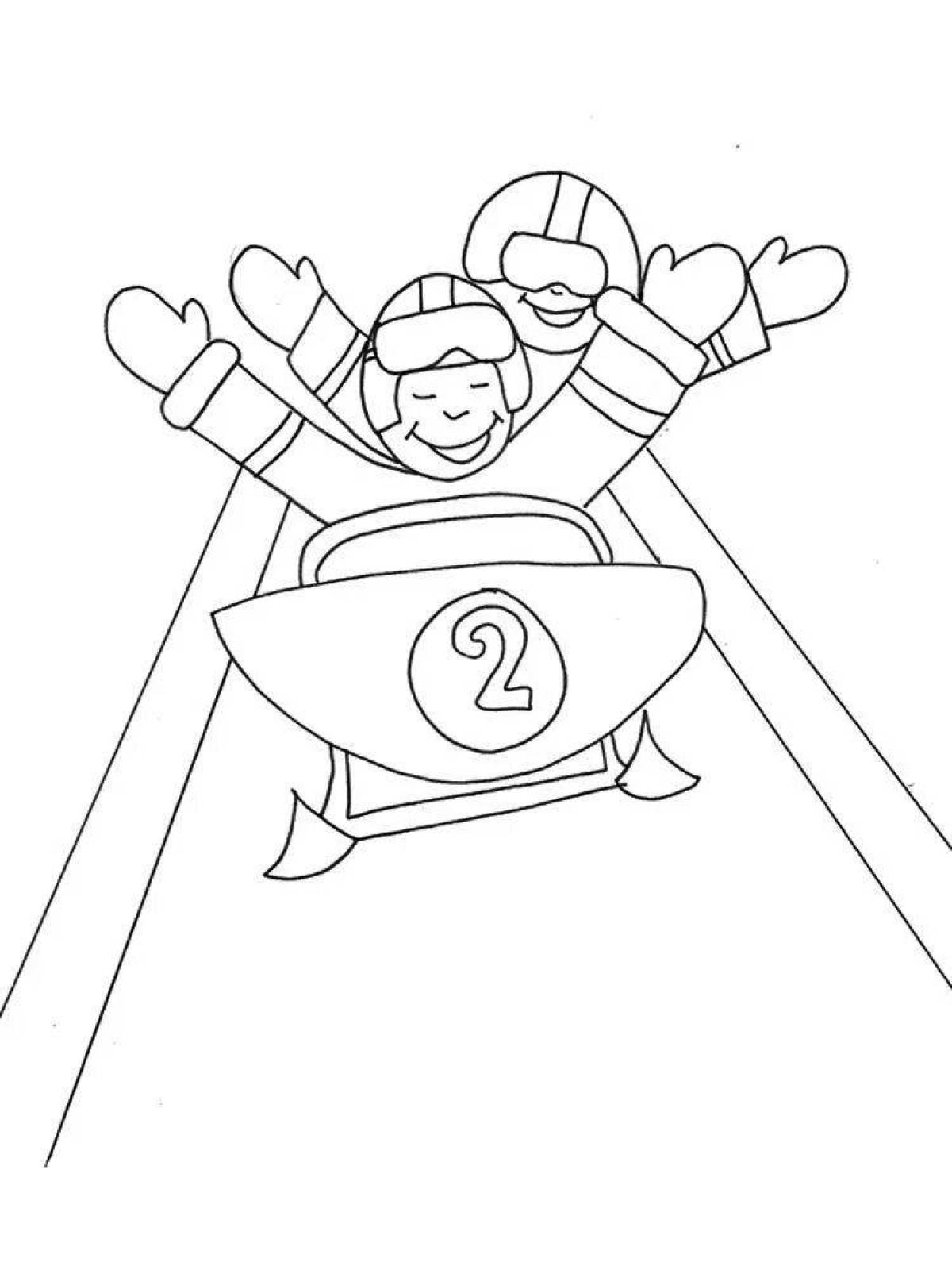 Vibrant winter sports coloring pages for kids
