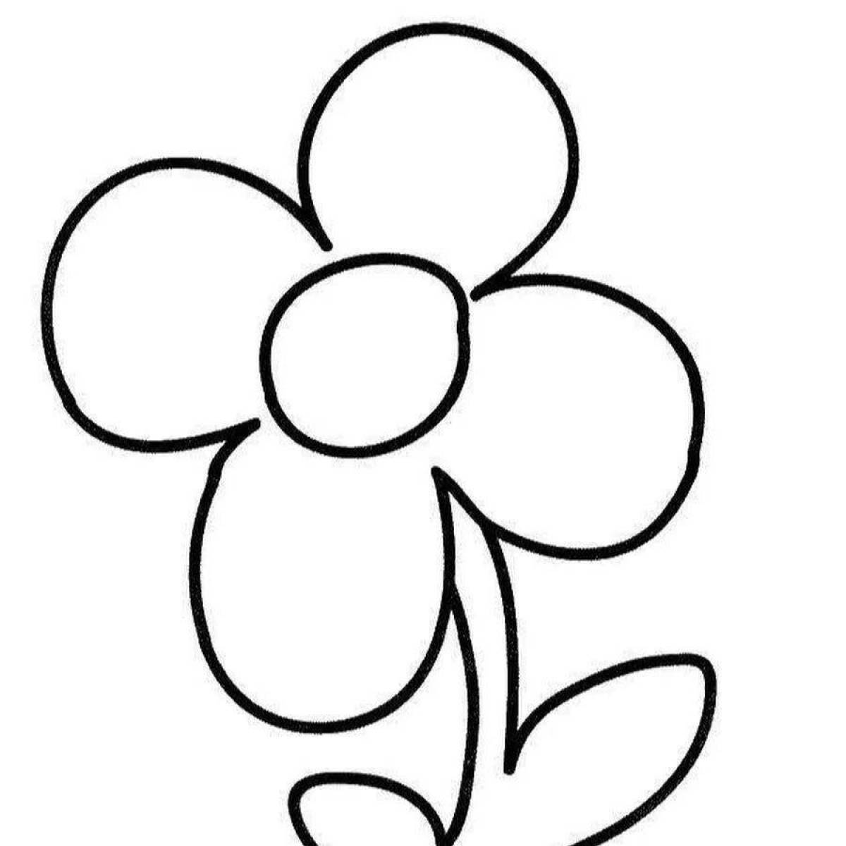 Playful flower coloring page for kids